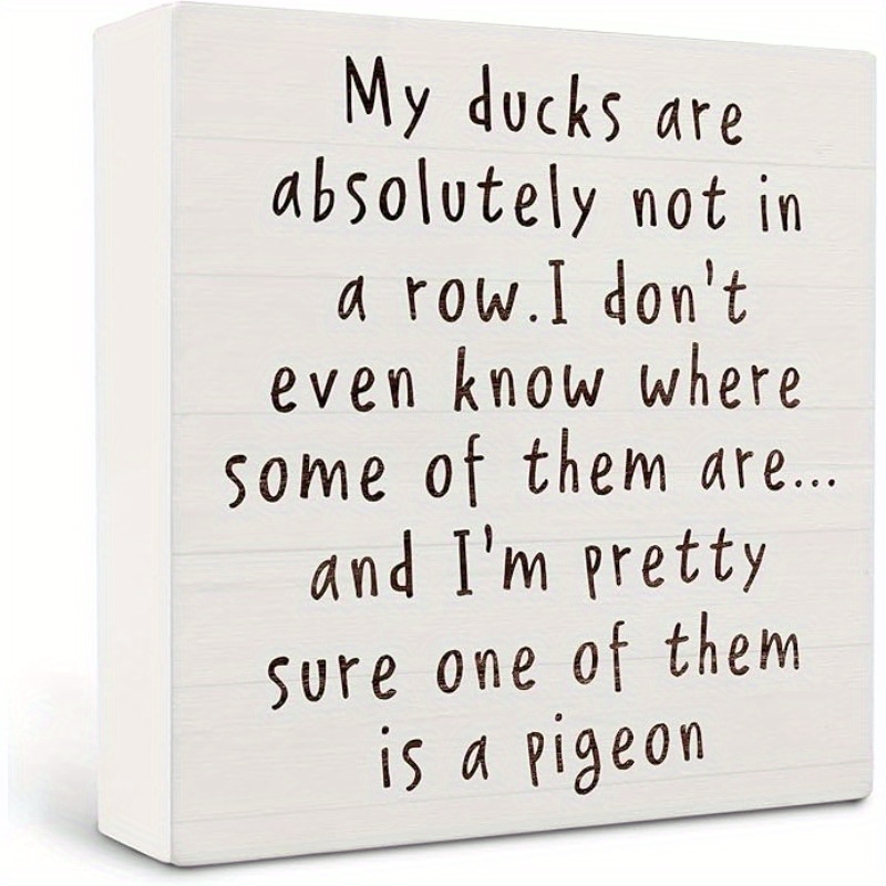 TEMU 5x5 Inches Funny Office Wood | "my Ducks Are Absolutely Not In A Row" Sign, Office Decor, Desk Additions, Manufactured Wood, Multipurpose Use