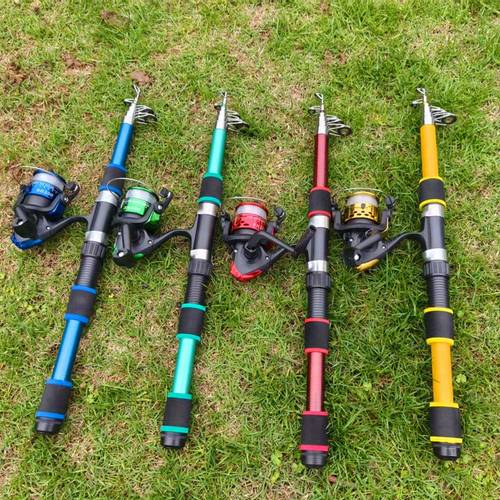 santaking fishing pole combo full kits1 8m 2 1m telescopic rod with 5 2 1 3bb spinning fishign reel baits hooks travel pole set