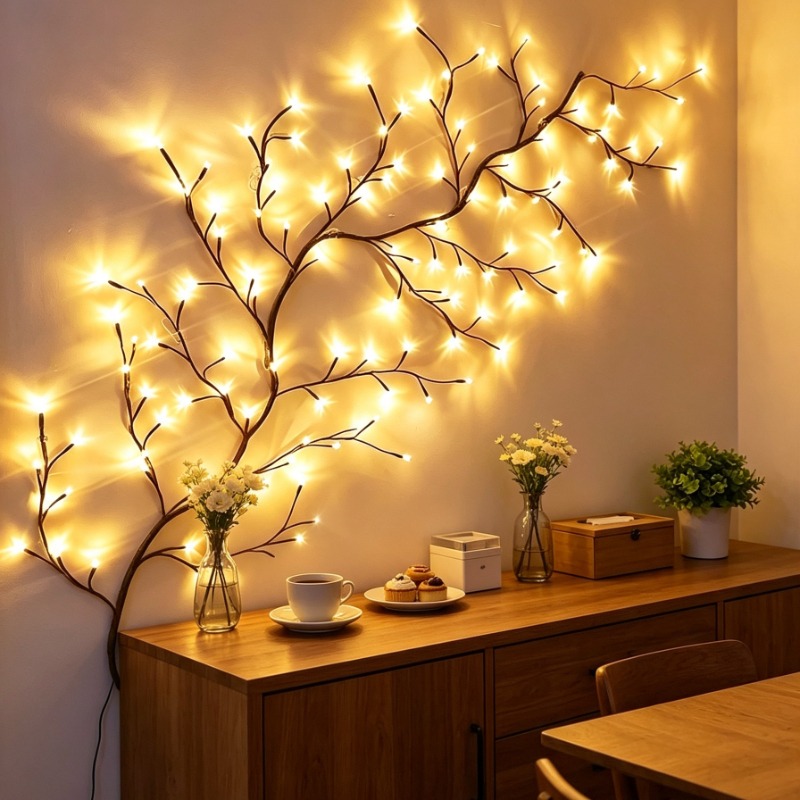 TEMU 1 pz - 48 ramificazioni e viti artificiali a LED; luci decorative per Halloween e Natale; lampadine a LED super luminose; batterie non incluse;