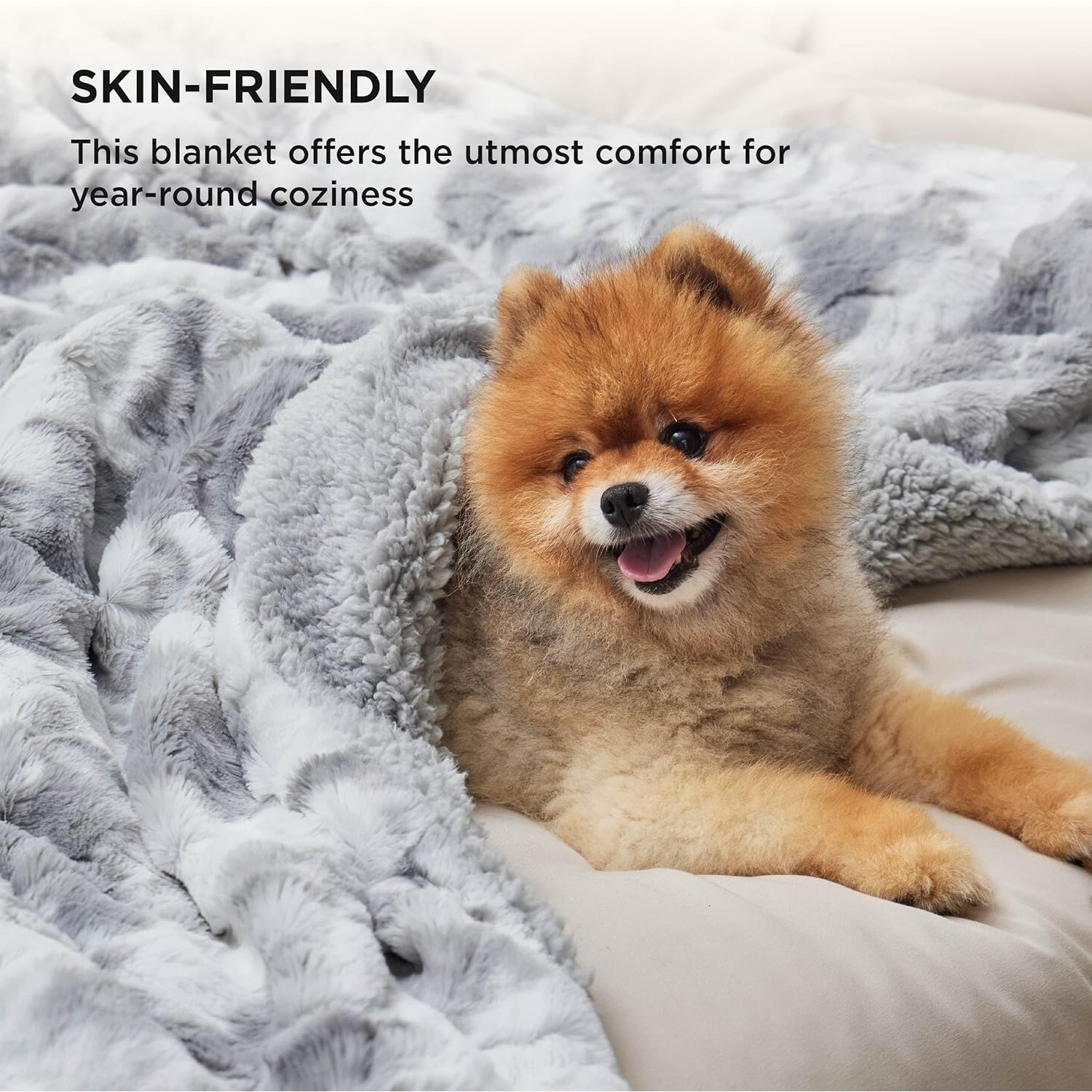 

1pc Bedsure Fur Blanket, Polyester, -, , Fluffy For Small To , Pet Bed