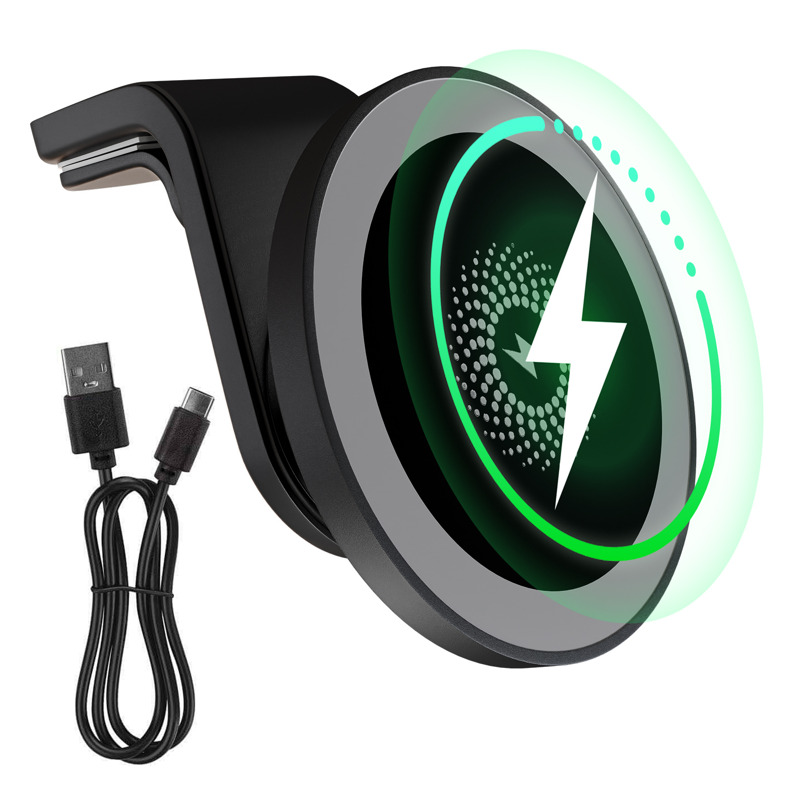 Image of Magnetic Wireless Phone Holder Car Charger Car Mount With 15w Fast Charging, Suitable For Air Outlets, For Iphone 17/16/16pro/16plus/16promax/15/14/13/12 Series, Adjustable Viewing Angle
