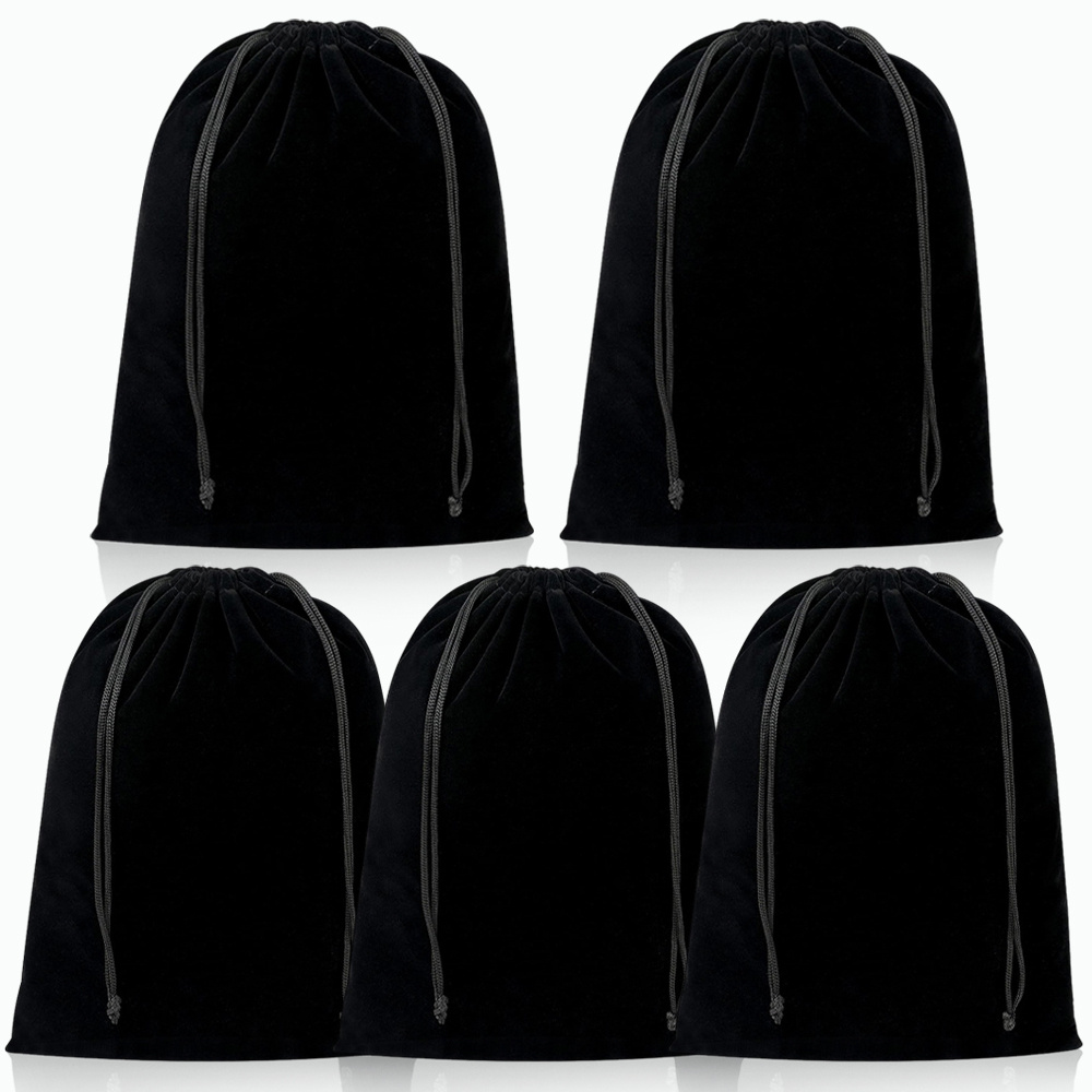 TEMU 5pcs Velvet Drawstring Bags, Jewelry Bags Gift Bag - Jewelry Accessories, And Items Fabric Storage Bags, Cosmetic Bags Christmas Wedding Party