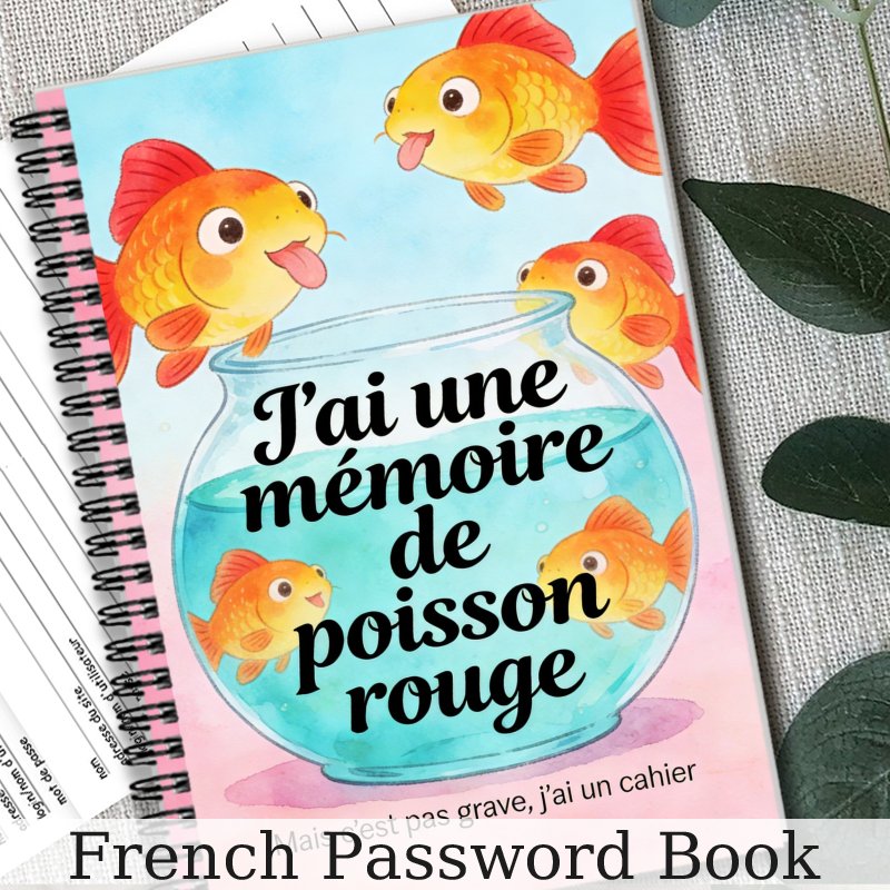 TEMU Carnet de de passe français 1 pièce, de de passe pour adultes et seniors, avec thème poisson rouge