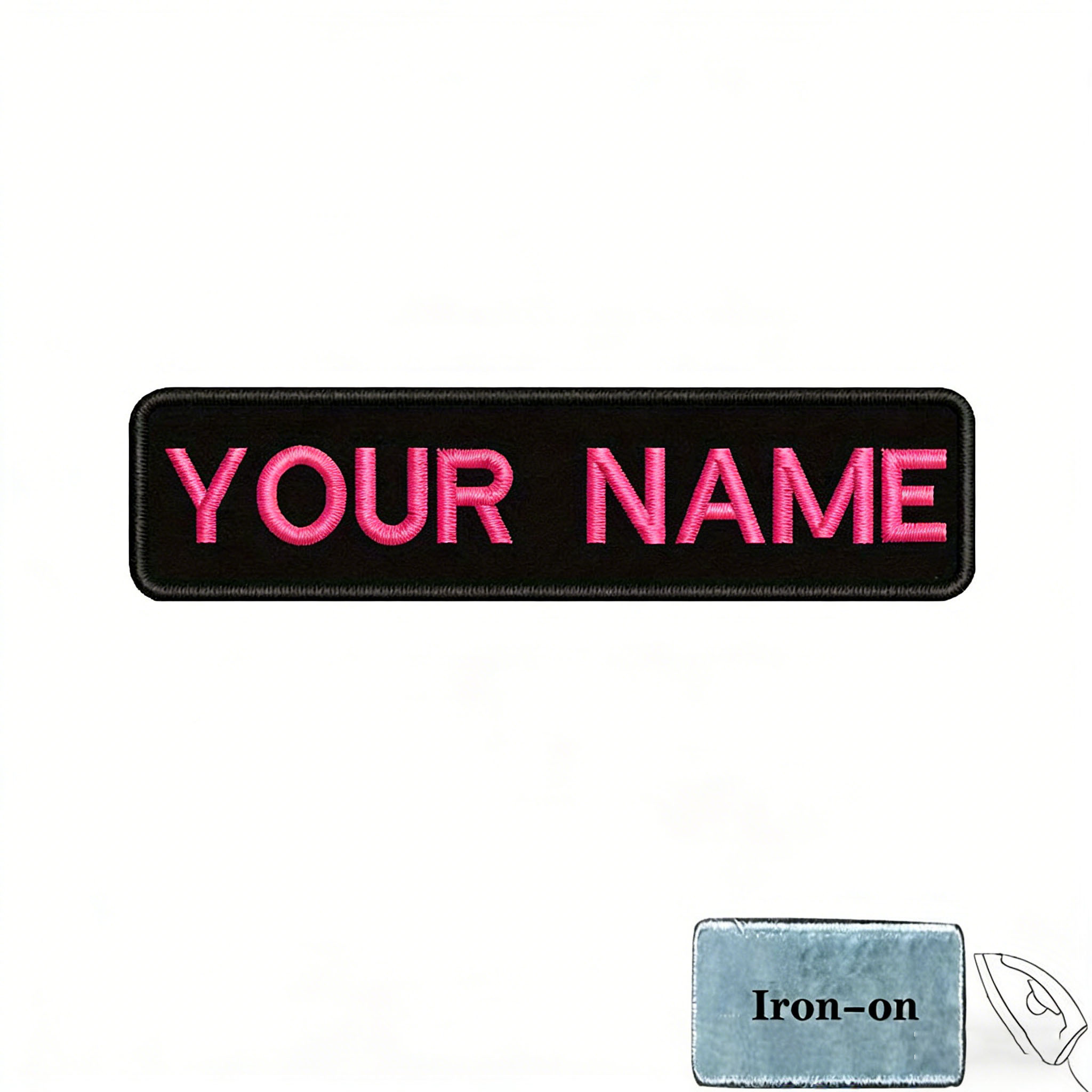 TEMU Custom Embroidered Name Patch | Personalized Iron-on Sew-on Name Tag, Large 10cm X 3cm Embroidery Name Badge, Durable Stitched Letter Patch,