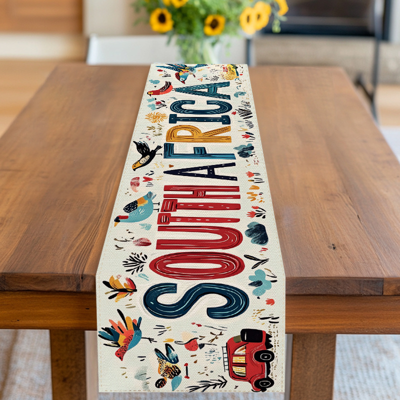 TEMU A Runner South Africa, Featuring A Vibrant Bird And , Created With 2d Printing. Ideal For Summer Gatherings, Picnics, And Enhancing Your Kitchen