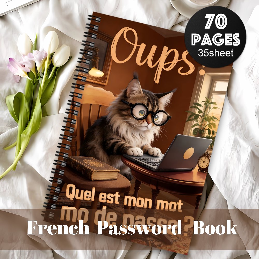 TEMU Carnet de de passe français 1 pièce avec de de passe - Journal de connexion pour d'utilisateur et de passe de sites Web, Bloc-notes de de passe