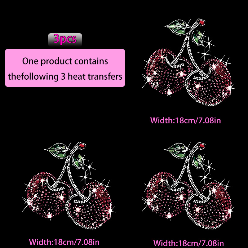TEMU 3 piezas de calcomanías 2D con de translúcido, calcomanías de transferencia de para planchar, resistentes al para sudadera, bolsa de lona, jeans