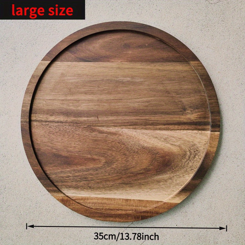 A Wooden Decorative Tray Made Of Acacia, A Round Jewelry Storage Tray, Suitable For Use , Dining Room, Bathroom, Or Vanity. (non-food Contact)