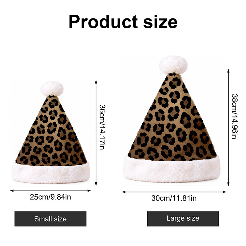 TEMU Christmas Hat - Classic Leopard Print Design With A Stylish And Elegant Brown-and-black Color Scheme. Suitable For Parties, Nightclubs, , And