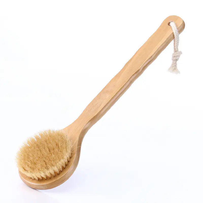 body brush long handled bathtub shower brush light beige exfoliation for bath tools manual back massage brush Product details 1