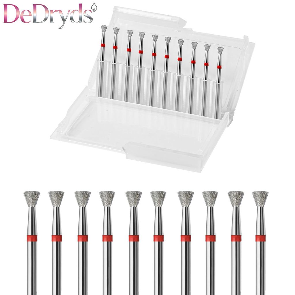 TEMU 10pcs Inverted Cone Cuticle Drill Bits, Bits For Dead Skin Removal And Nail Shaping, 3/32'' 2 Way Rotate, Professional Manicure Pedicure Salon