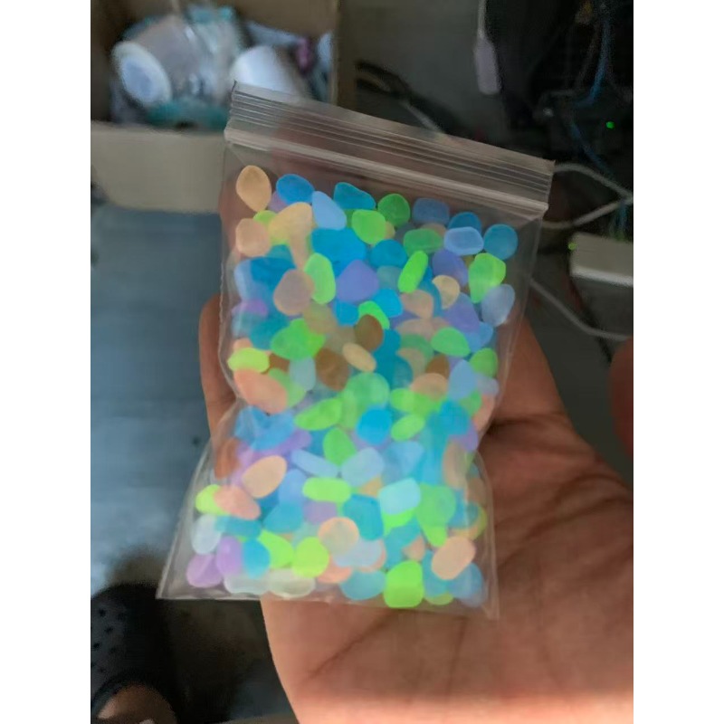 TEMU 320pcs / 0.088 Lbs, Luminous Stone Size 0.39 Inches. Sunlight Allows The Stones To Glow In The Dark. Colors Are Random, Medium-sized Multicolor