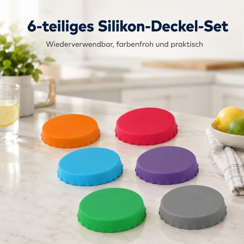 Image of Set Of 6 Reusable Silicone Can Lids Suitable For Soda, Juice, Beer Cans - Leakproof & Dustproof Caps, Assorted Color Can Protectors, Fit For Standard Drink Cans, Durable For, Travel, Picnic Use