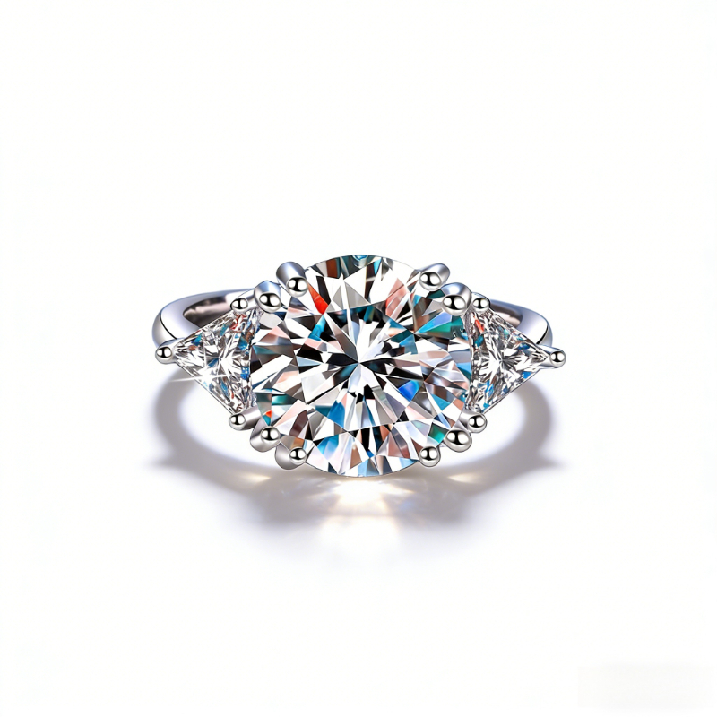Men's 5-Carat Moissanite Wedding Band, 925 Silver, Elegant Design