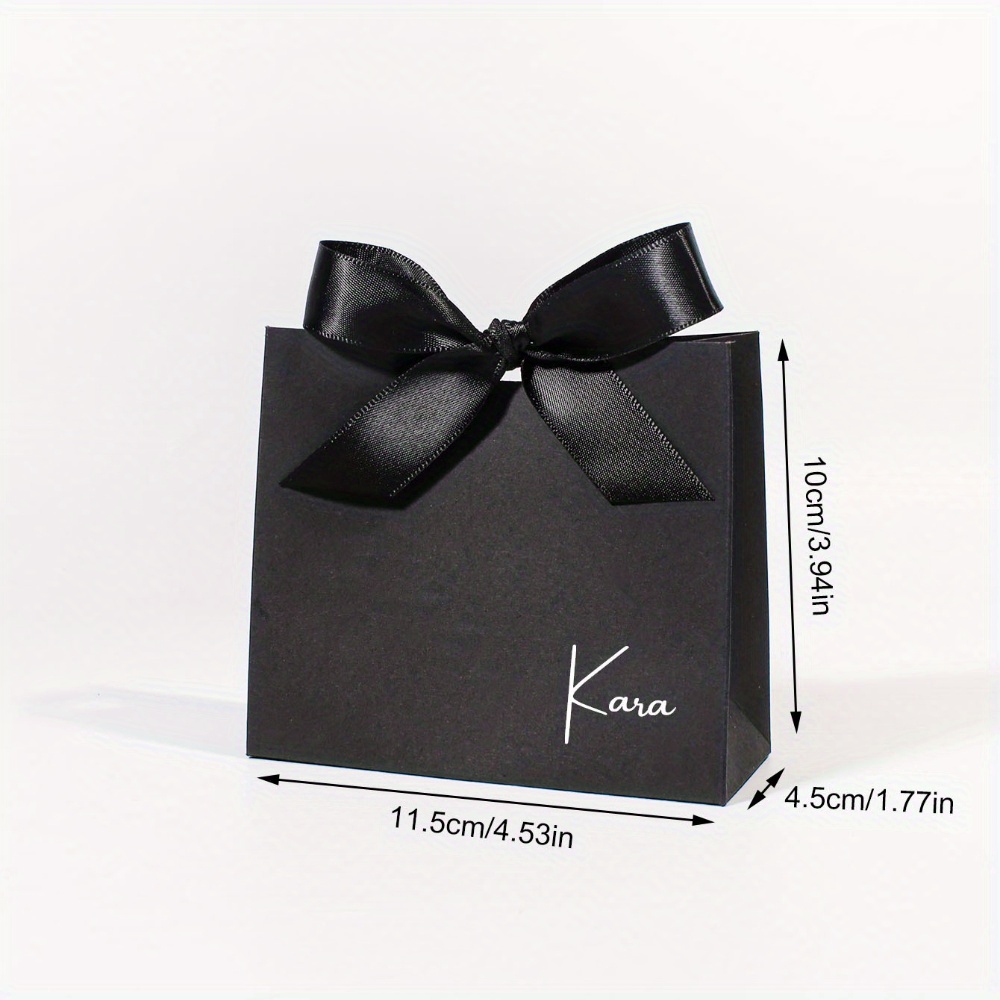 TEMU 10/50pcs Custom Name Gift Bag With Satin Ribbon Bow, Favor Box For Wedding Birthday Graduation Party, Personalized Packaging Bag For Bridesmaid
