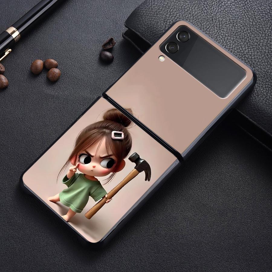 TEMU Phone Case: Funny Cartoon Girl Phone Back Cover Case Suitable For For Z Fe Z Flip 7 6 5 4 3