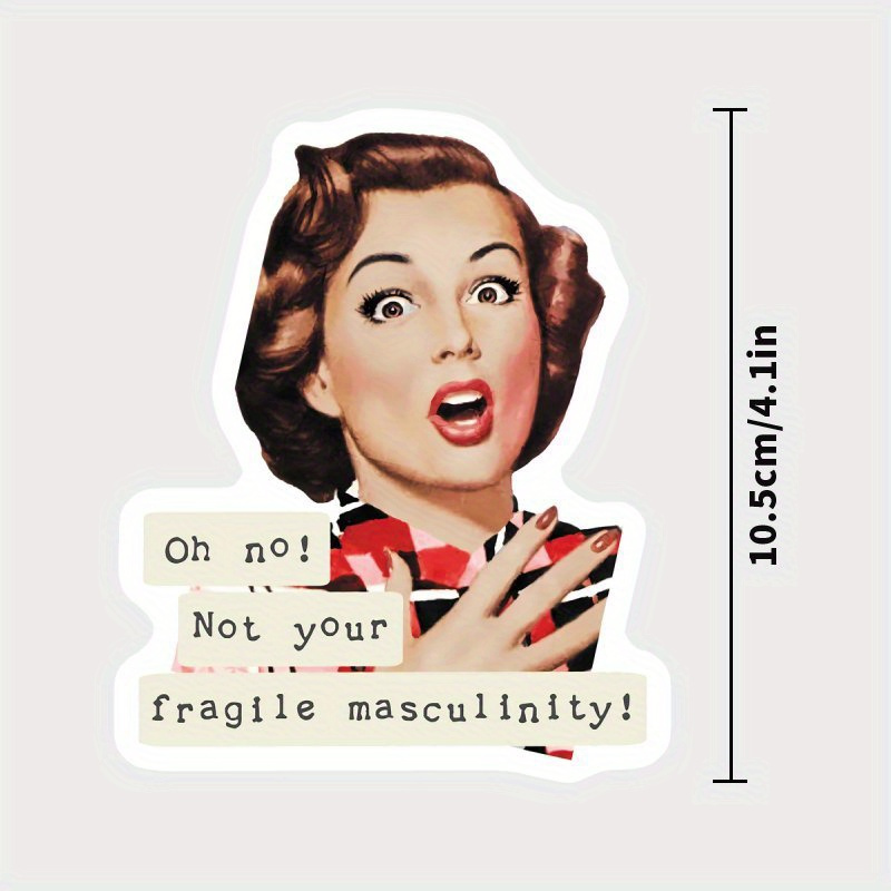 " Retro Gender Sticker - Durable Polypropylene, Humorous "not Your Fragile " Design For Cars, Laptops, Water Bottles
