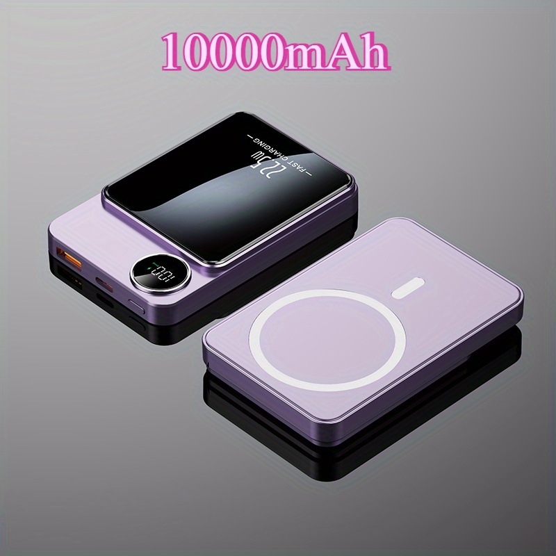 a new 5000 10000 mah magnetic wireless charging bank   5 w pd20 w suitable for   15pro 14max   and   mobile phone usb type c with   display suitable for outdoor travel emergency backup mobile power supply