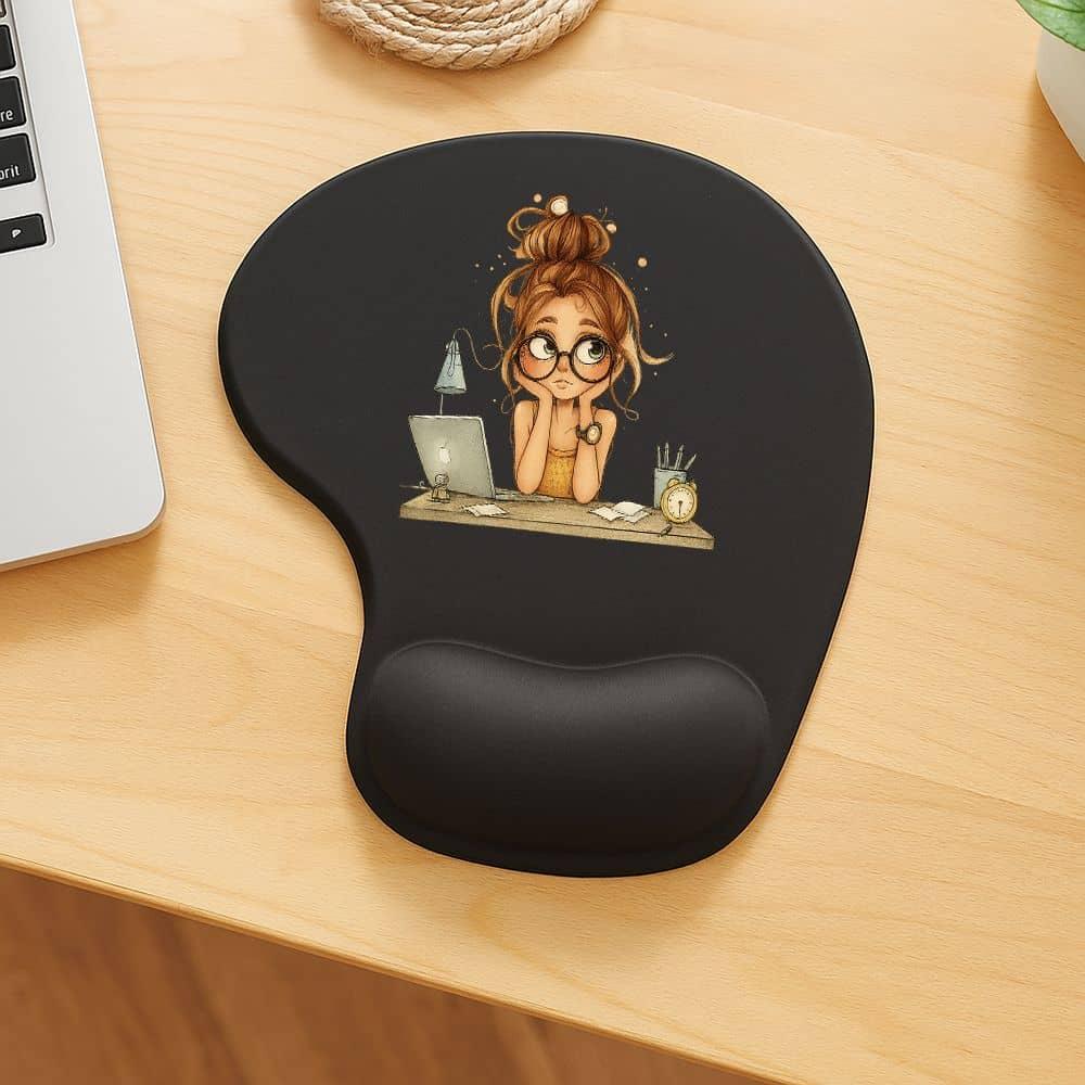 TEMU Cute Puppy Mouse Pad With Wrist Rest, Best Gift For - Office Desk Accessories, Gaming Equipment, Home Office Decor, Cute Desk Decor, Work From