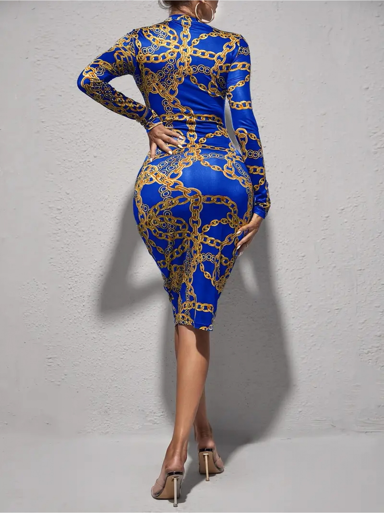 royal blue and gold dress plus size plus size a a print 16½ 34/35
