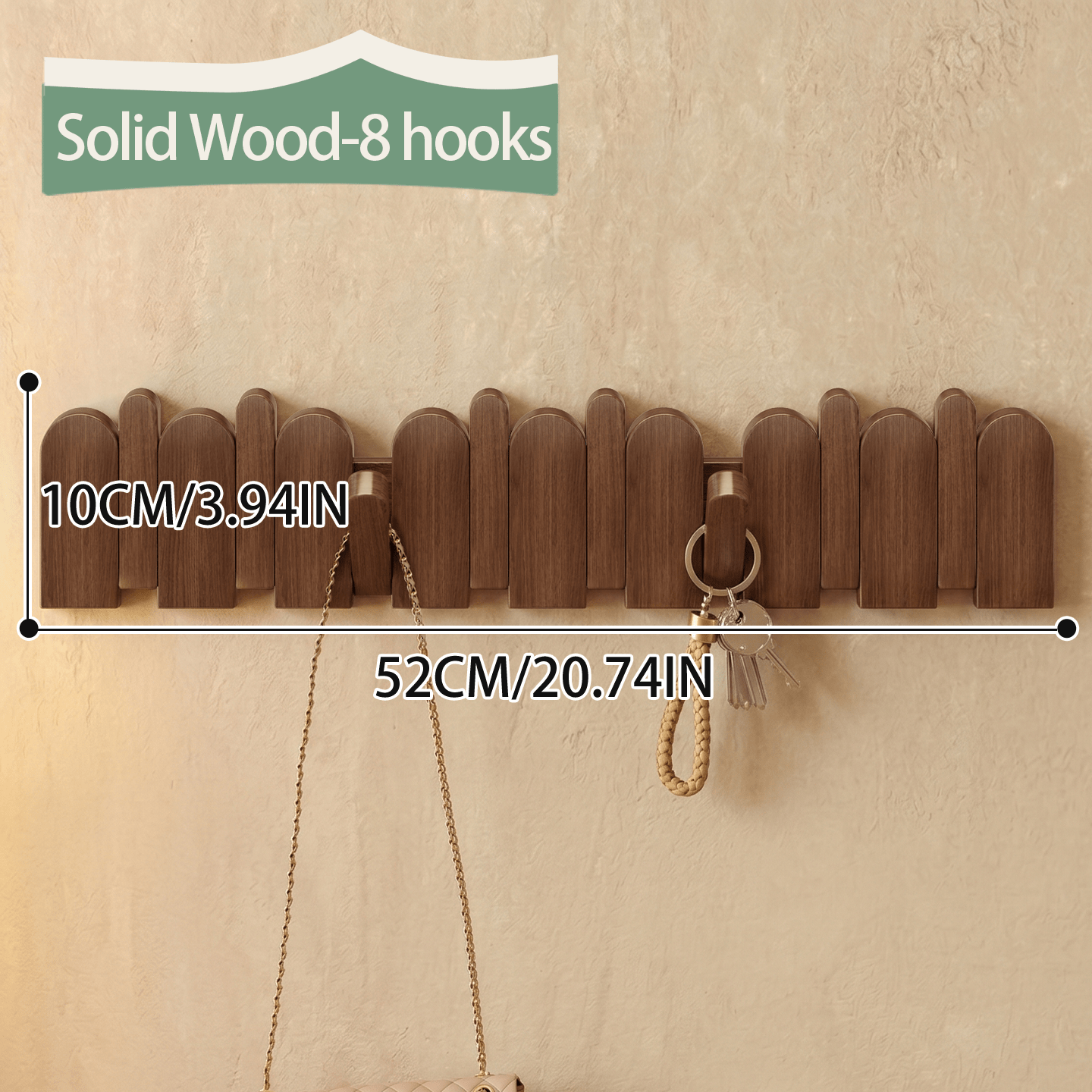 TEMU Porte-manteau mural pliant dissimulé de luxe en bois , de crochet antidérapant à inclinaison de 45°, organisateur mural lisse à pour couloir et