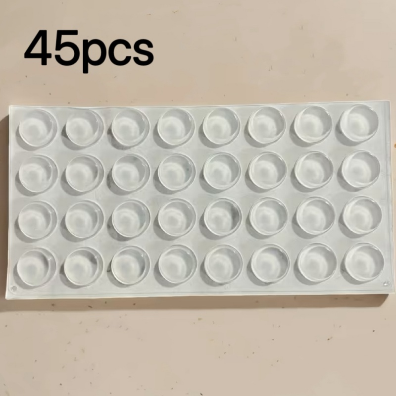 TEMU 45pcs Set Of Transparent Self-adhesive Rubber Bumpers, Handle Cushions, Self-adhesive Silent Shock-absorbing Protective Pads, Home Renovation