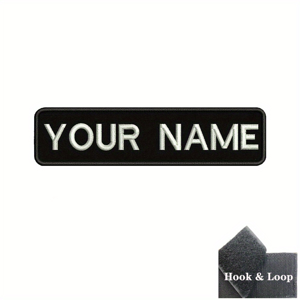 TEMU 1pc Of A 9cm By 2.5cm Custom Patch Featuring , Personalized Text, Or Number, With Stripes And Chevrons, Suitable For Armbands, And Ironed On Or