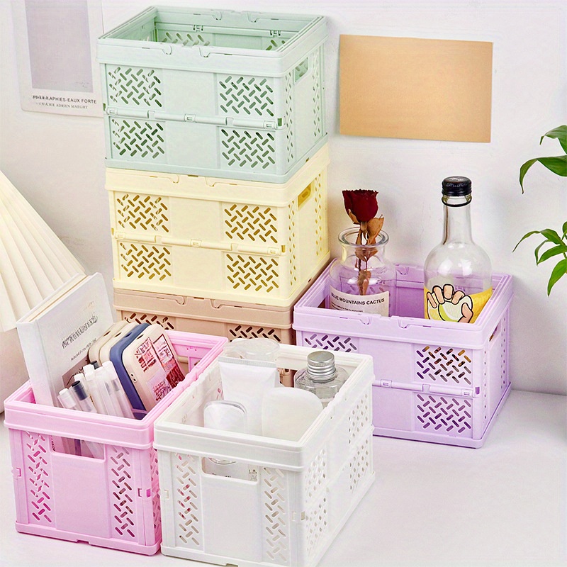 6pcs Classic Foldable Storage Baskets in Vibrant Colours