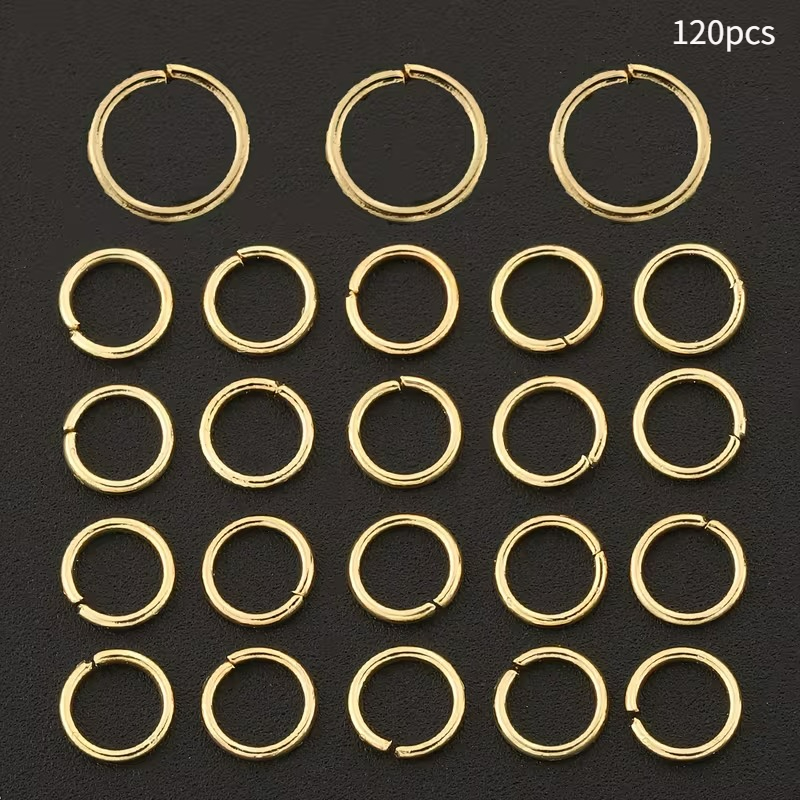 TEMU 120 stuks gouden roestvrijstalen splitringen voor sieraden, geschikt voor gebruik met lobstersluitingen, open en gesloten splitringen voor