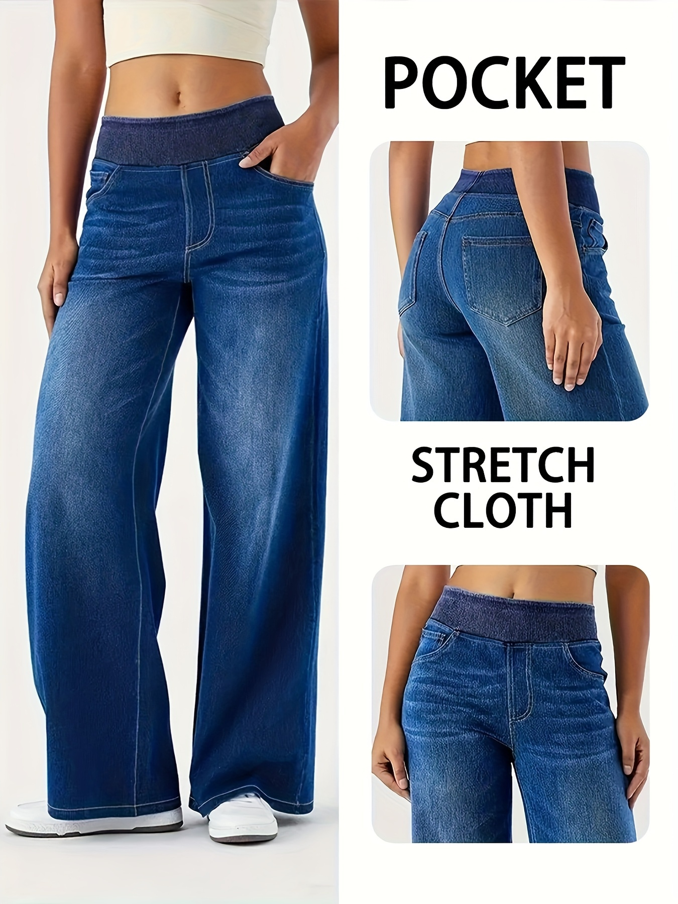 high waisted jeans sold on Temu United States