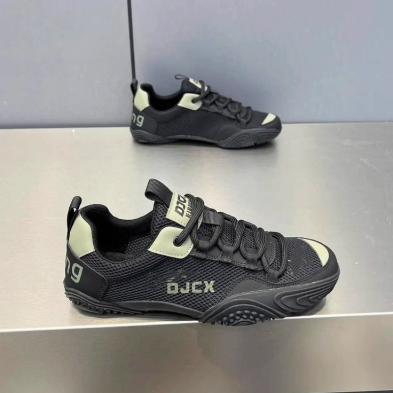 Image of Pu Lace-up Microfiber Sports Casual Shoes, Rubber Spring And Autumn Round-toe Low-top Shoes