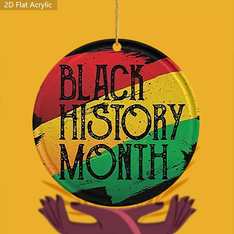 

2d History Month Simple Acrylic Ornament - Stripes Round Ornament For Multi Hanging Decor Ideal Black History Month Decoration