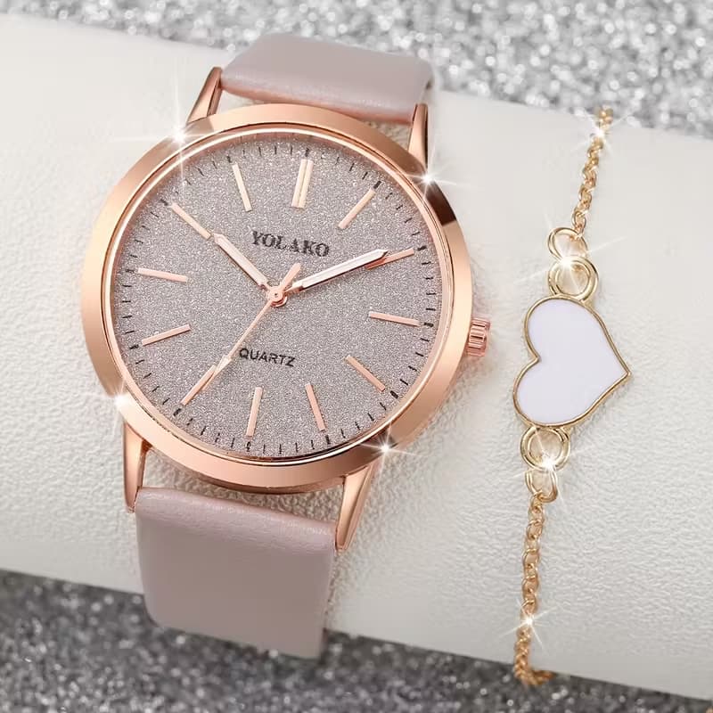 Women's Belt Easy Casual Frosted Scale Dial Quartz Watch And 2pcs/set Does Not Watch Box