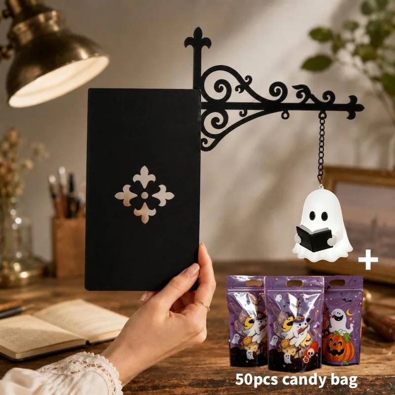 51pcs Set (1 Decorative 50 Candy Bags) Library Lantern - Decorative Bookshelf, Reading Corner Literature Decoration, Halloween Decoration - Free 50 Candy Bags