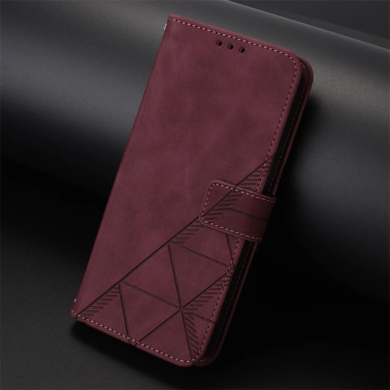 TEMU Phone Case: European And Embossed Triangle Pattern Card Slot Wallet Case, Suitable For Iphone 18 Pro Max Phone Case, Iphone 18 1pc Folding Card