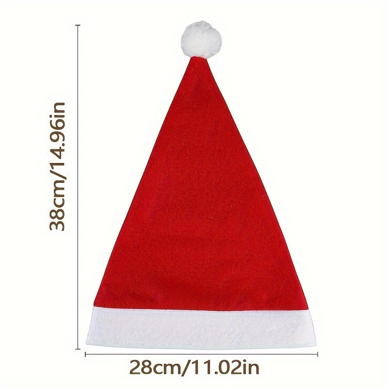 10/12/20/24pcs Adult Christmas Santa Hats, Dacron and Spandex, Hand Wash Only, for Christmas and New Year Parties, Festive Holiday Headwear Decorations details 3