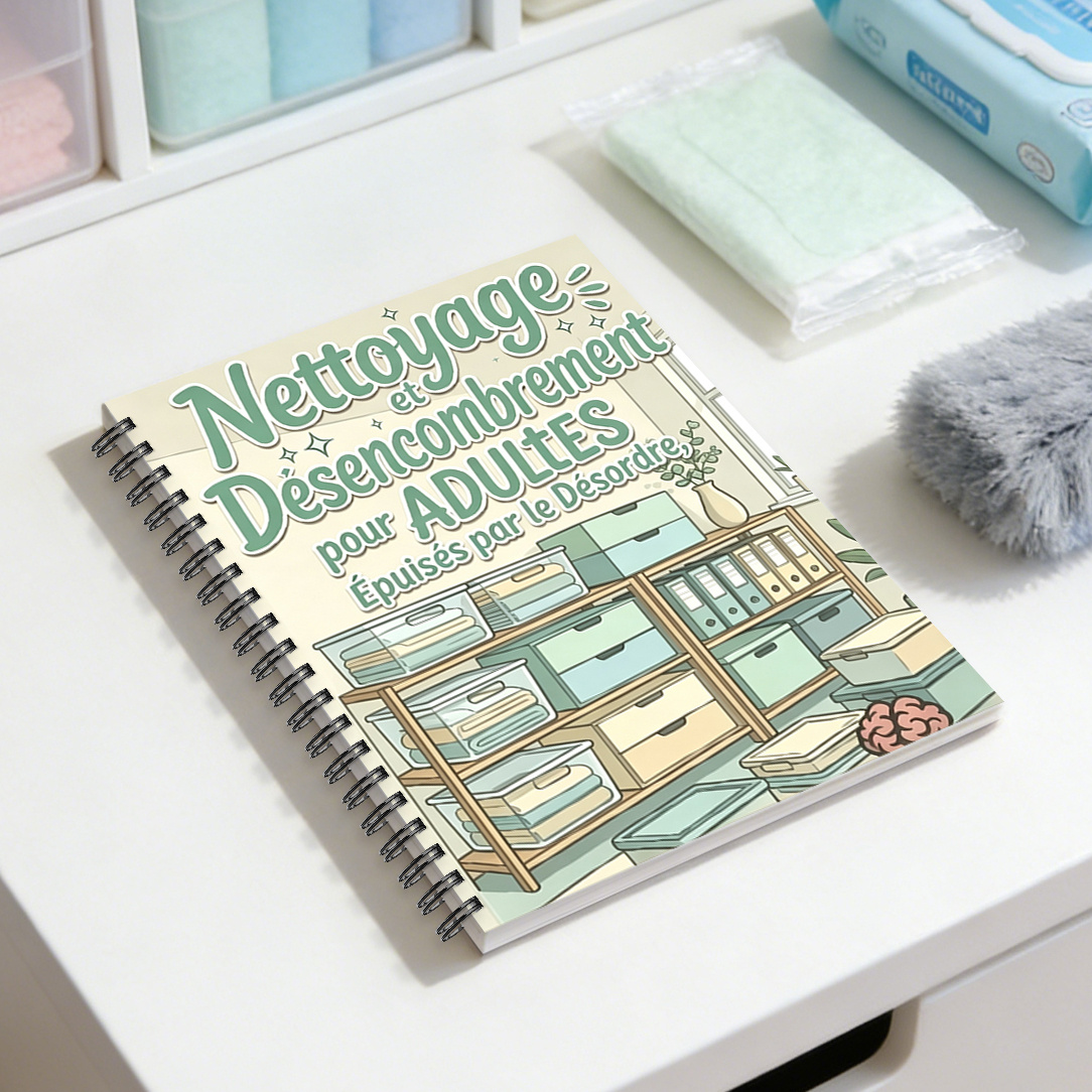 TEMU Agenda de nettoyage Édition Française Couverture 2D Armoire de rangement Dessin de main de dessin utilisé pour le rangement de des tâches
