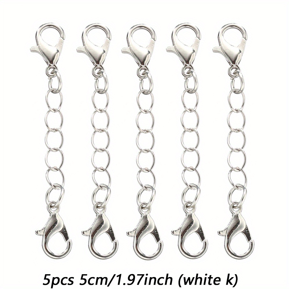 5pcs 5/7.5/10/13/15cm Metal Extend Chain With Lobster Clasp Connector For Necklace Bracelet Extender Making Findings