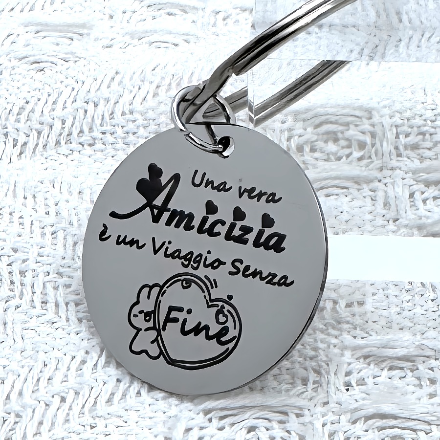 TEMU 1pz Portachiavi in Acciaio Inossidabile Ispirazionale - La Amicizia 癡 un Viaggio , Design con Cuore a Forma di , per Compleanni, San Valentino e