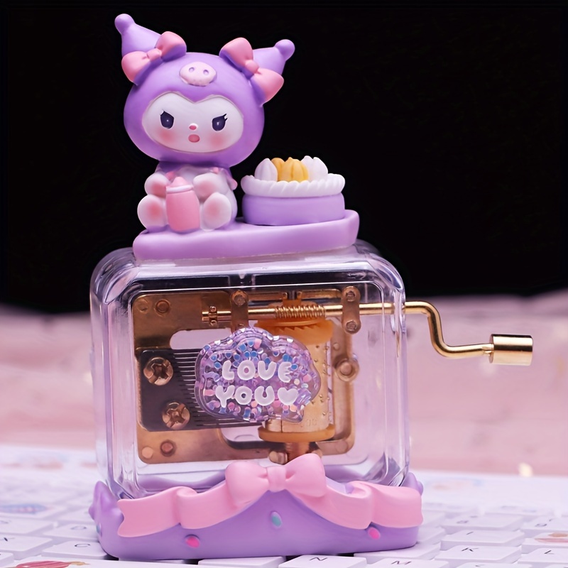 Image of 1 Kuromi, My Melody, Cinnamoroll, Pompompurin Pet Concert Hand-cranked Music Box Desktop Decoration Gift Ornament Boutique Store Item
