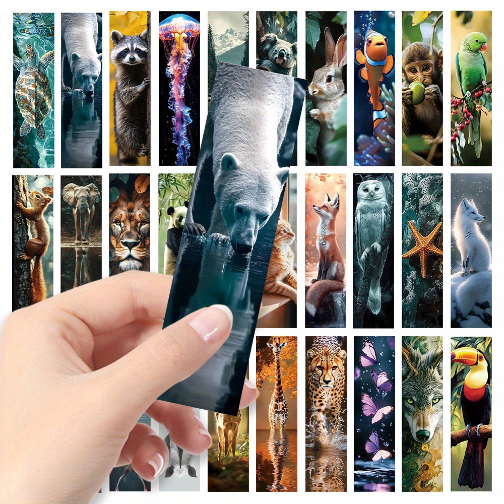 Image of 32pcs, Wildlife Encyclopedia Bookmarks, , Back To School/christmas/birthday/anniversary/back To School Gift, Unique Bookmark Designs, Exquisite Bookmarks, Practical And Durable Bookmarks