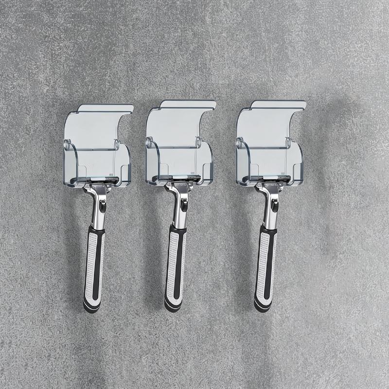 TEMU 3/4pcs Auto-adhésif pour support de rasoir, crochet mural de douche étanche, organisateur de salle de bain polyvalent pour rasoir, gant de