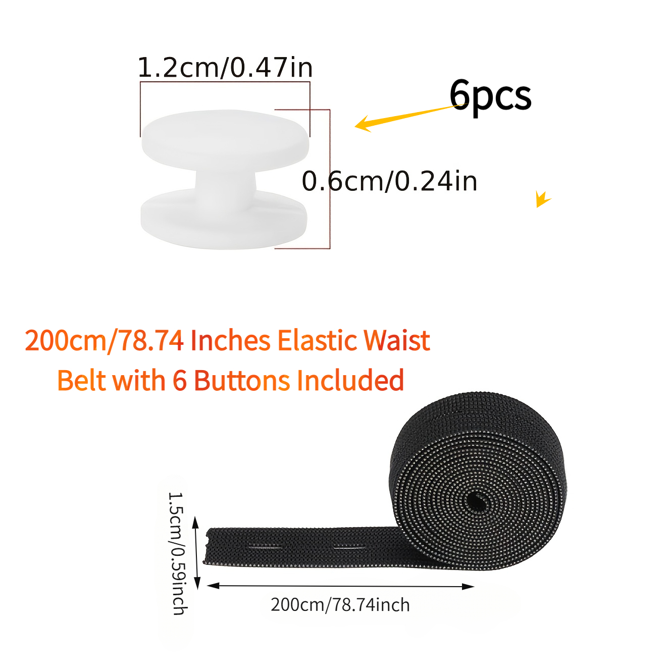 TEMU Cinturón elástico multifuncional ajustable de 200 cm/78.74 pulgadas, con 6 hebillas de ajuste, una herramienta mágica para ajustar el dobladillo