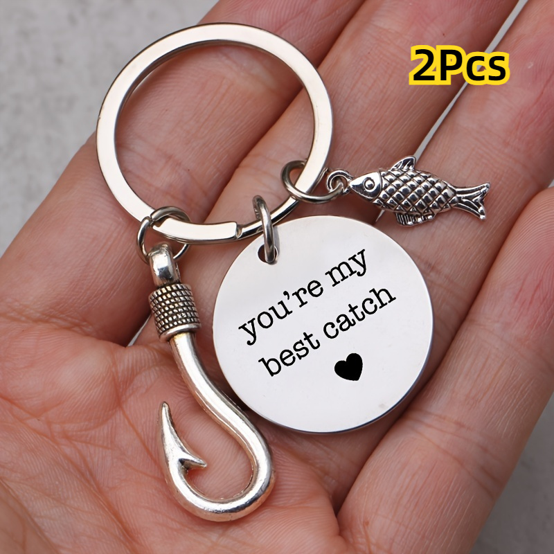 

2pcs Premium Stainless Steel Keyrings - & Stylish Gift For , Car Interiors