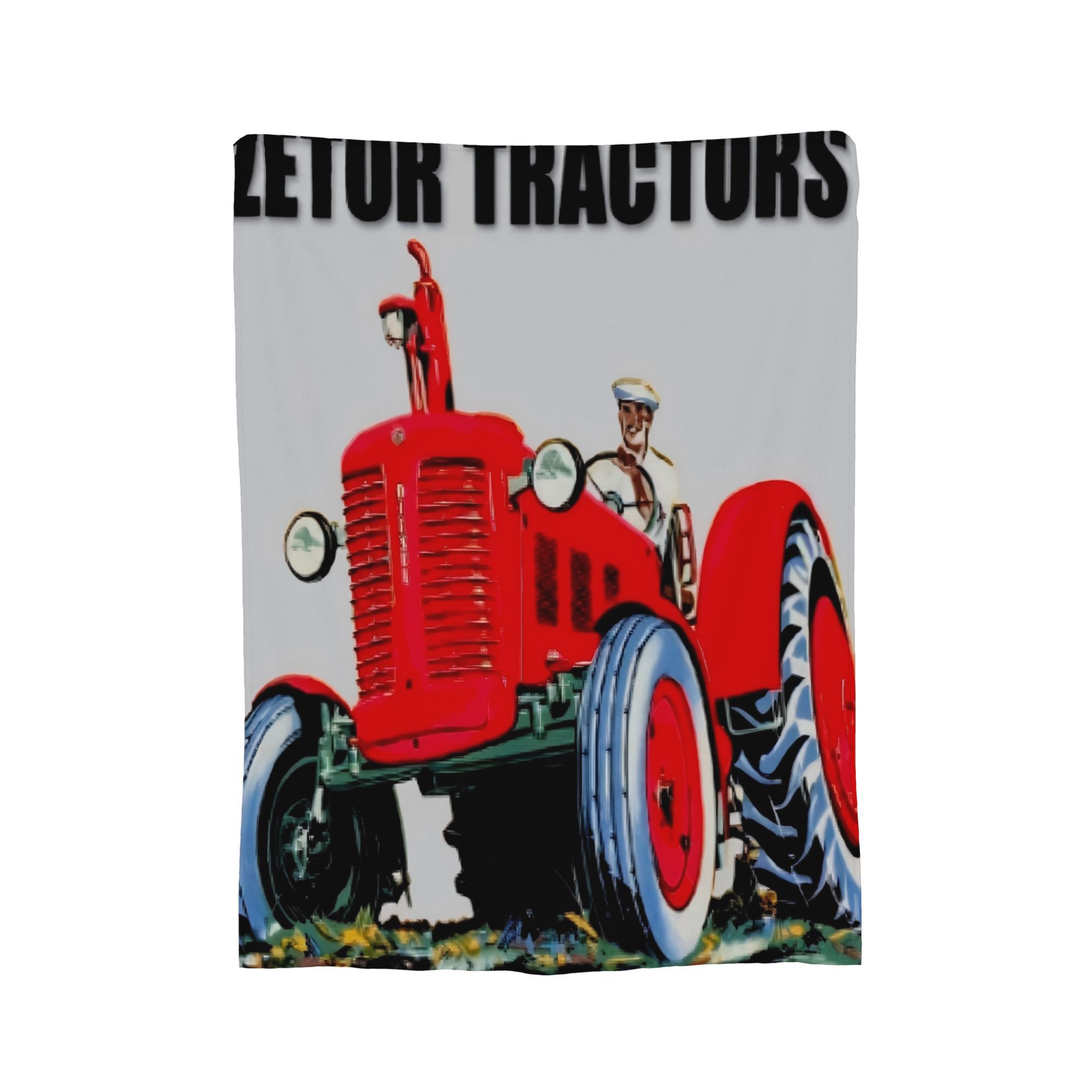 Manta   em Tratores   - Design   de Tractor Agrícola com Tema   e  , Flanela   para   as   como Cobertor ou Colcha no Sala, Escritório ou Viagem -   para Amantes de Tratores & Agricultores, Com   Vintage do Tractor  , Material Aconchegante Fleece Ideal Para Decoração   E Uso  