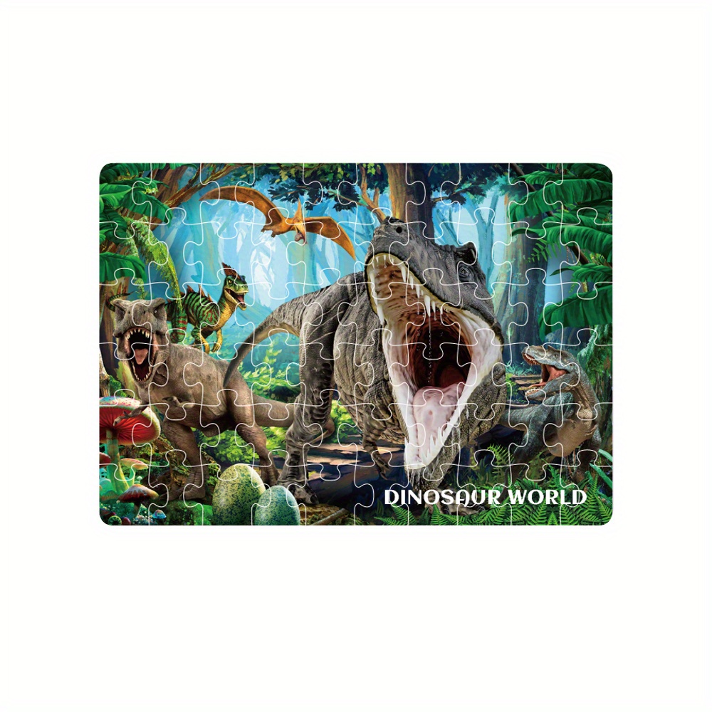 Image of Kids Jigsaw Puzzle Dinosaur Puzzle Learning Educational Puzzle 3-6 Age Old Intellectual Development. Puzzles Game Puzzle Toys For Boys And Girls (60pcs)