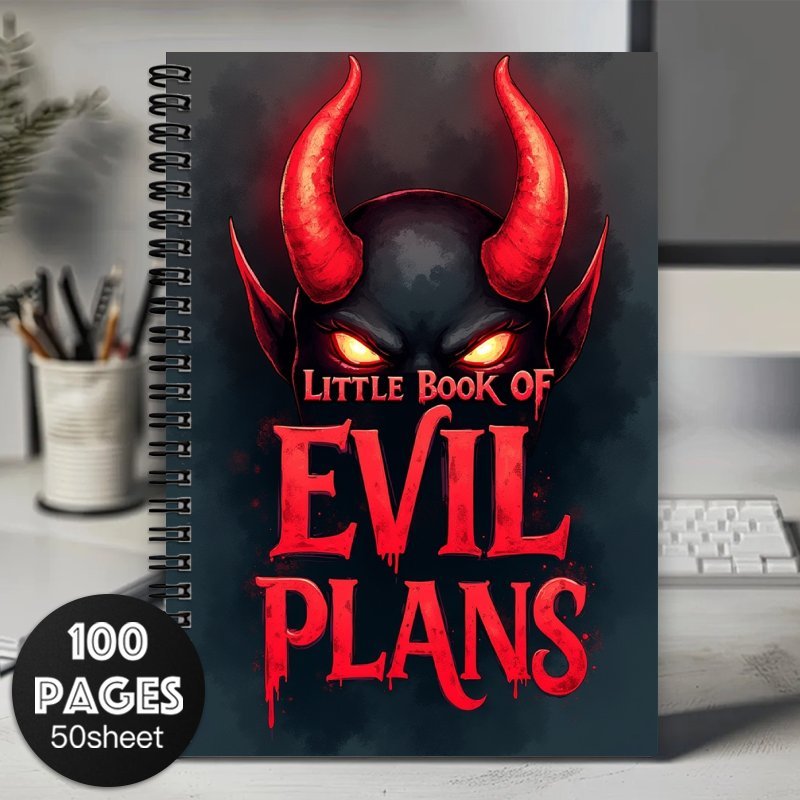 Fun Spiral Coil Notebook 1pc Evil Plan Spiral Notebook Journal, School Office Supplies, Perfect Gifts For Colleagues Women Men, Kit Craft Supplies