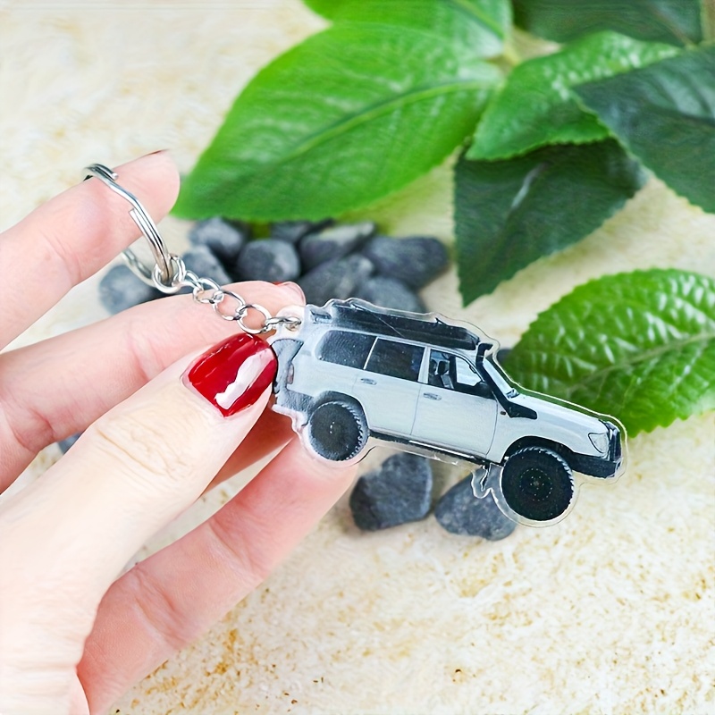 TEMU [2d Flat] [2d Flat] 2d Plane Custom Personalized Acrylic Car Photo Keychain - Durable Metal Car Model Design, Unique Gift For Car Enthusiasts,