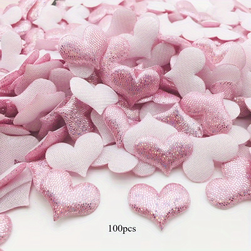 Image of 100pcs Mini Sponge Filling Heart Stickers Suitable For Hair Clip Crafts Accessories Diy Decoration