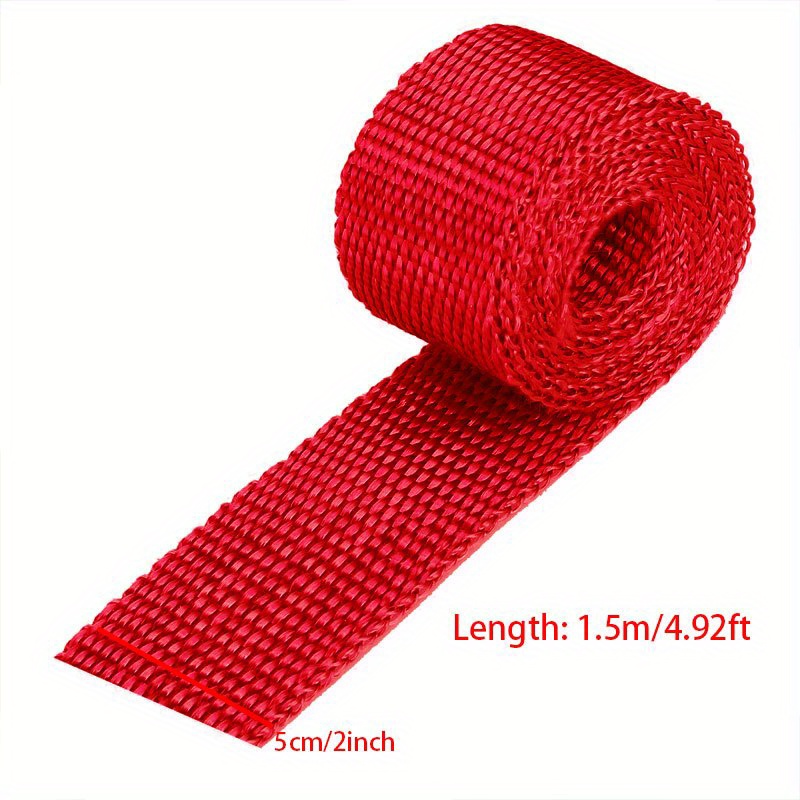 Image of 1 Roll 5cm*1.5m 2inch*5ft 900-1200 Degree Temperature Fiberglass Exhaust Tape Thermal Insulation Roll Resistant Pipe Tape Titanium Blue Black Red